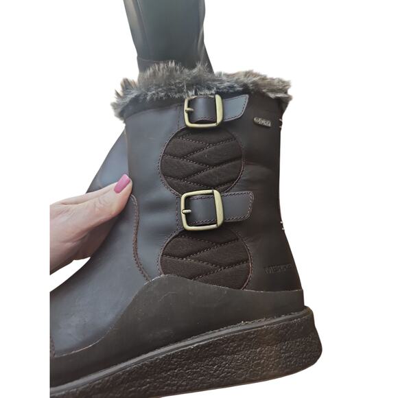 Merrell Tremblant Ezra Zip WP Ice+ Boot brown leather sz 10 fur lined snow new - Picture 5 of 7
